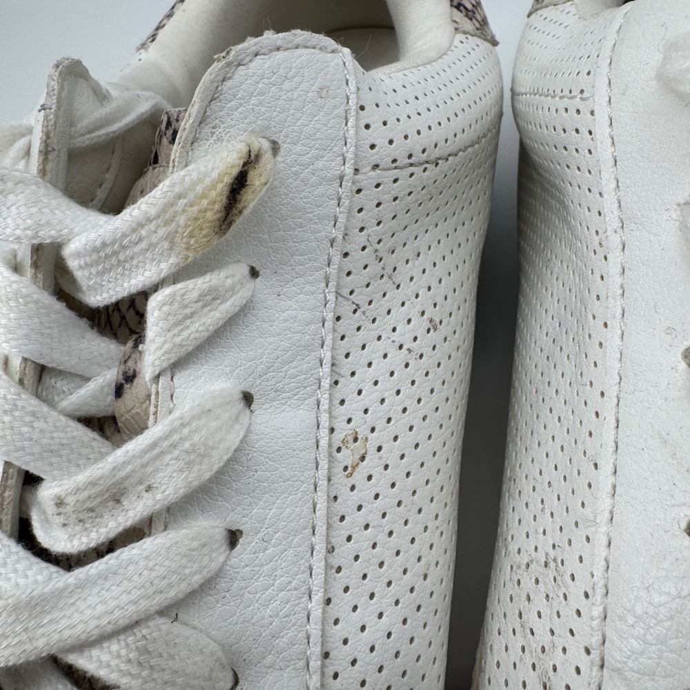 White Snakeskin Faux Leather Sneakers Women 9.5 Low Top Casual Universal Thread - Picture 4 of 8